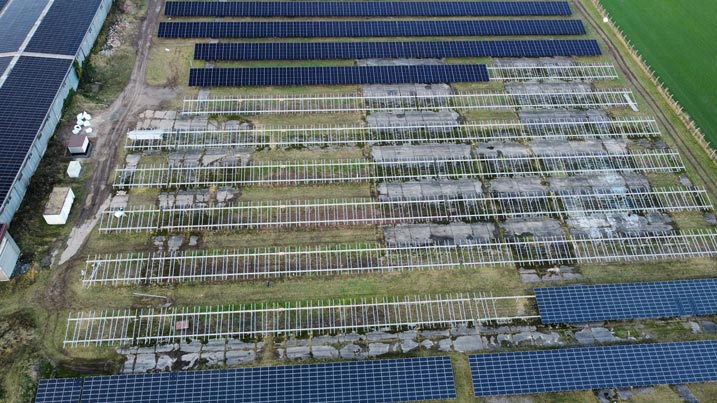 Repowering Austausch alter solarmodule Freifläche Delitzsch